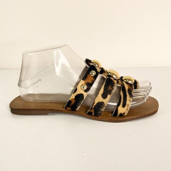 Vince Camuto Hethem Leopard Print Studded Slide Sandal - Picture 4 of 5